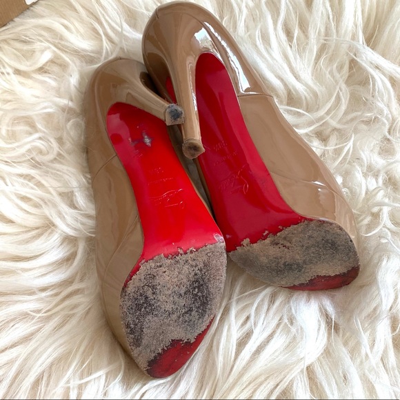 Christian Louboutin Camel Patent Bianca High Heels - Picture 5 of 10